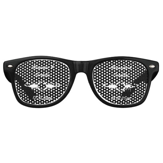 Gothic White Wedding Scorpions Custom Partybrille (Vorderseite)