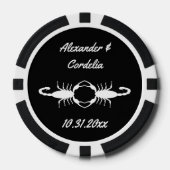 Gothic White Wedding Scorpions Custom Pokerchips (Vorderseite)