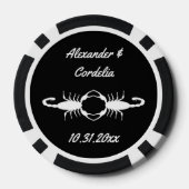 Gothic White Wedding Scorpions Custom Pokerchips (Rückseite)