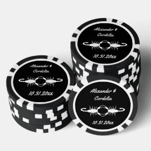 Gothic White Wedding Scorpions Custom Pokerchips
