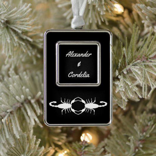 Gothic White Wedding Scorpions Custom Rahmen-Ornament Silber (Baum)
