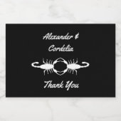 Gothic White Wedding Scorpions Custom Schaumweinetikett (Einzelnes Label)