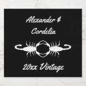 Gothic White Wedding Scorpions Custom Schaumweinetikett (Einzelnes Label)