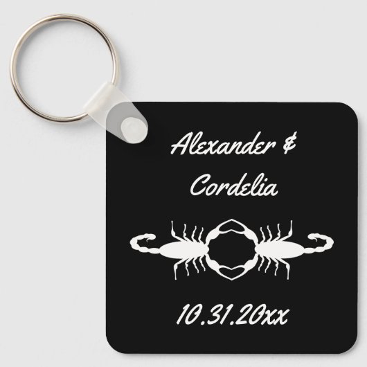 Gothic White Wedding Scorpions Custom Schlüsselanhänger (Vorderseite)