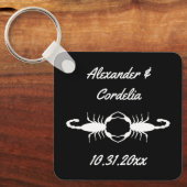 Gothic White Wedding Scorpions Custom Schlüsselanhänger (Vorderseite)