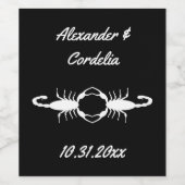 Gothic White Wedding Scorpions Custom Weinetikett (Einzelnes Label)