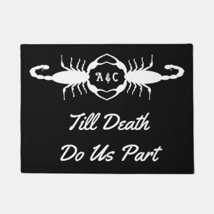 Gothic White Wedding Skorpions Custom Mit Monogram Fußmatte