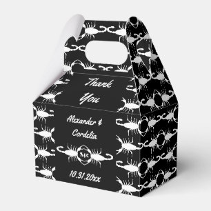 Gothic White Wedding Skorpions Custom Mit Monogram Geschenkschachtel