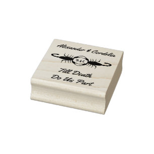 Gothic White Wedding Skorpions Custom Mit Monogram Gummistempel