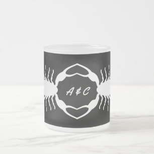 Gothic White Wedding Skorpions Custom Mit Monogram Mattglastasse