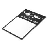 Gothic White Wedding Skorpions Custom Mit Monogram Notizblock (angewinkelt)
