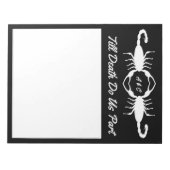 Gothic White Wedding Skorpions Custom Mit Monogram Notizblock (Vorderseite)