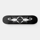 Gothic White Wedding Skorpions Custom Mit Monogram Skateboard (Horizontal)