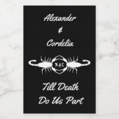 Gothic White Wedding Skorpions Custom Mit Monogram Weinetikett (Einzelnes Label)