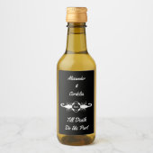 Gothic White Wedding Skorpions Custom Mit Monogram Weinetikett (Vorderseite)