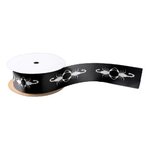 Gothic White Wedding Skorpions Gemustert Satinband