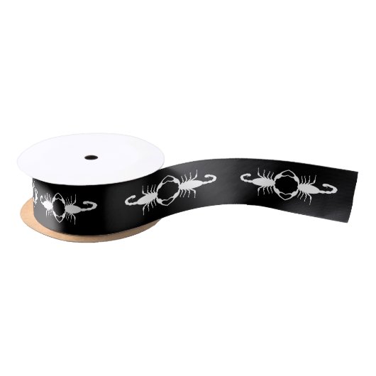 Gothic White Wedding Skorpions Gemustert Satinband (Spule)