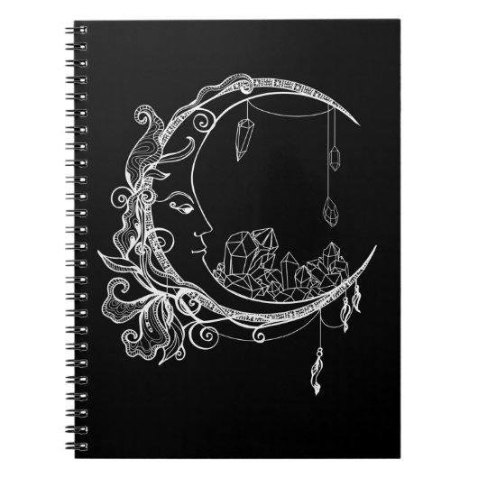 Gothic Wicca Crescent Goth Moon Notizblock (Vorderseite)