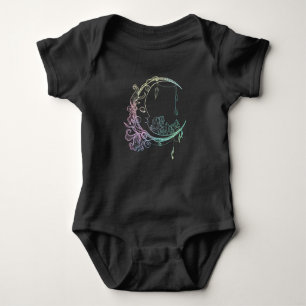 Gothic Wicca Crescent Pastel Goth Moon Baby Strampler