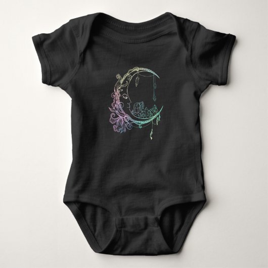 Gothic Wicca Crescent Pastel Goth Moon Baby Strampler (Vorderseite)