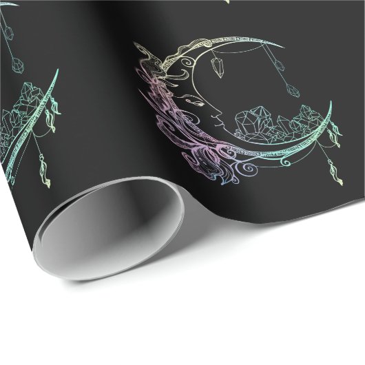 Gothic Wicca Crescent Pastel Goth Moon Geschenkpapier (Rolleneckpunkt)