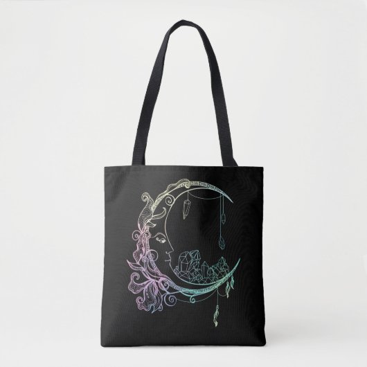 Gothic Wicca Crescent Pastel Goth Moon Tasche (Vorderseite)