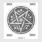 Gothic Wicca Pentagram Skulls Vinyl Cutout Sticker (Blatt)