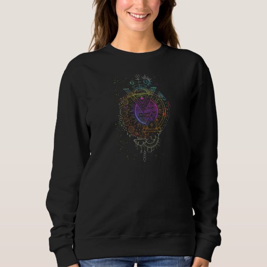 Gothic Wiccan Hexe Sacred Geometry Dark Magic Occ Sweatshirt (Vorderseite)