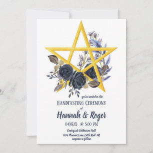 Gothic Wiccan Pentagramm Handfasting Invitati Einladung