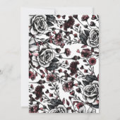 Gothic Wildblume Moody Rote Rose Brautparty Einladung (Rückseite)