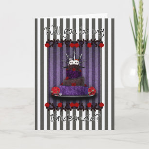 Gothic Will You Be My Bridesmaid Card - Gothic Wed Einladung