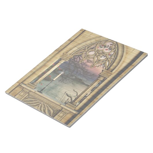 Gothic Window Elegant Stationery Notepad Notizblock (angewinkelt)