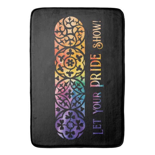 Gothic Window Rainbow Pride Badematte (Vorderseite Vertikal)