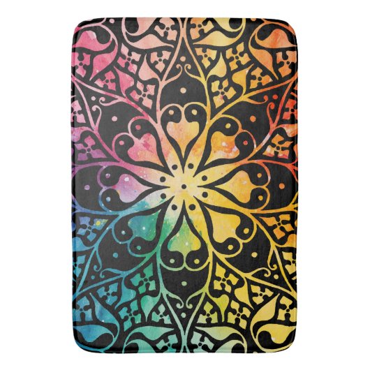 Gothic Window Rainbow Pride Badematte (Vorderseite Vertikal)