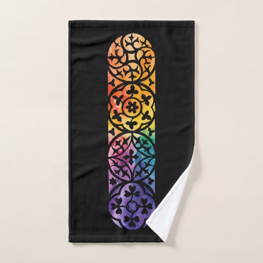 Gothic Window Rainbow Pride Badhandtuch Set (Handtuch)