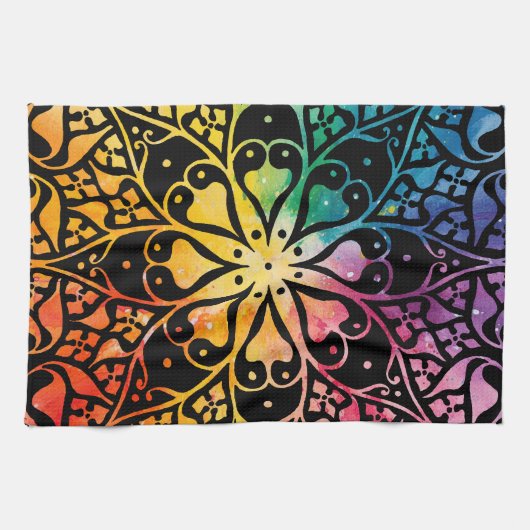 Gothic Window Rainbow Pride Geschirrtuch (Horizontal)