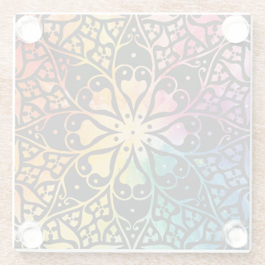 Gothic Window Rainbow Pride Glasuntersetzer (Rückseite)