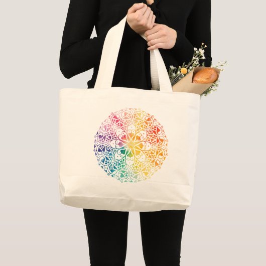 Gothic Window Rainbow Pride Jumbo Stoffbeutel (Vorderseite (Produkt))