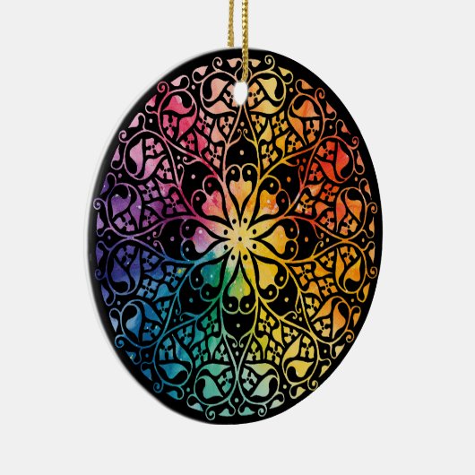 Gothic Window Rainbow Pride Keramik Ornament (Rechts)