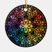 Gothic Window Rainbow Pride Keramik Ornament (Vorne)