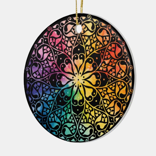 Gothic Window Rainbow Pride Keramik Ornament (Links)