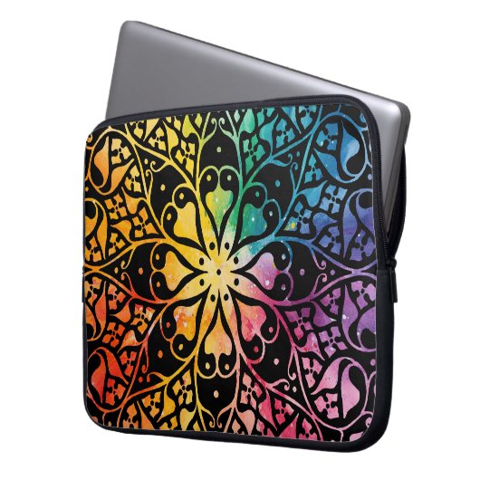 Gothic Window Rainbow Pride Laptopschutzhülle (Vorderseite Links)