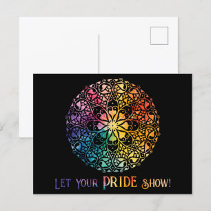 Gothic Window Rainbow Pride Postkarte