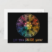 Gothic Window Rainbow Pride Postkarte (Vorne/Hinten)