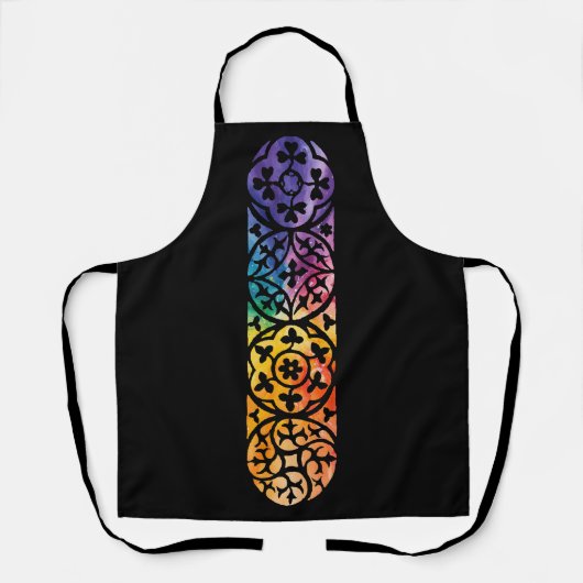 Gothic Window Rainbow Pride Schürze (Vorderseite)