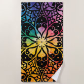 Gothic Window Rainbow Pride Strandtuch (Vorderseite)