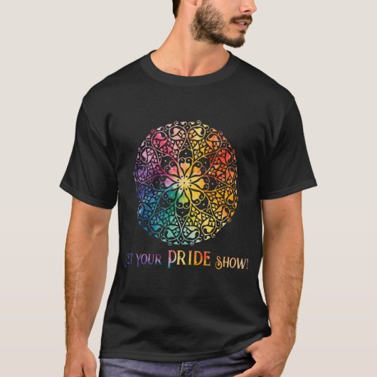 Gothic Window Rainbow Pride T-Shirt (Vorderseite)