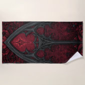 Gothic Window Red Black Strandtuch (Vorderseite)