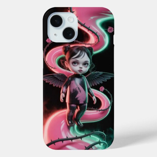 Gothic Wing Girl Rose Halloween iPhone / iPad Case (Rückseite)