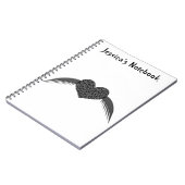 Gothic Winged Liebe Heart Customizable Notebook Notizblock (Linke Seite)